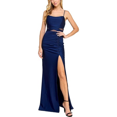 Emerald Sundae Womens Navy Illusion Evening Dress Gown Juniors XS BHFO 4360