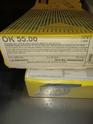 ESAB 3/16''x 18'' E7018-1H4 R, 40 lb box, 7018 welding electrodes