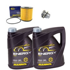 Motoröl Set MANNOL 5W-30 8 Liter + Ölfilter + Schraube für Opel Vivaro Movano