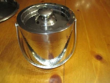 Williams Sonoma Godinger Ice Bucket,Hammered Double Wall,No Thongs,8 Cups