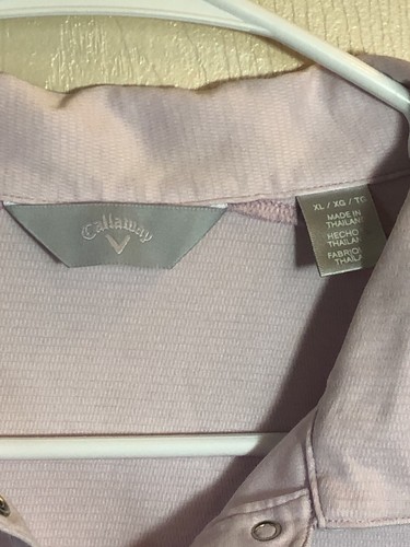 Callaway Womens Athletic Golf XL Pink Half Button Tank Top - Picture 3 of 3