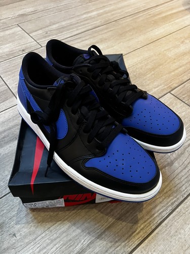 NUOVE 2015 Nike Air Jordan 1 Low OG - Nero Varsity Royal & vela UK TAGLIA 7 & 11 - Foto 9 di 10
