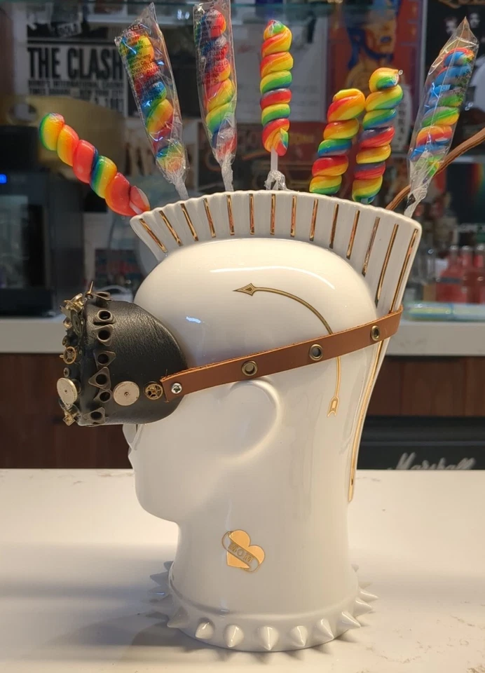 Halloween Steampunk Bucanero Parche Ojo Pirata Disfraz Esqueleto Cabeza Calavera Foto 3 de 4