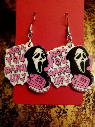 Halloween Horror Inspired Dangle Drop Hook Earrings Faux Leather, Enamel Or Wood - Picture 36 of 101