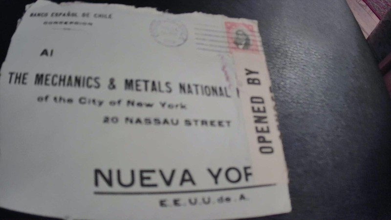 CHILE 1918 30C MILITARY CENSOR COVER Concepcion to NYC Opened In VG Condition