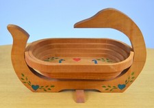 Vintage 1986 "Squash basket" by Holmes Ent. Wood Collapsible Basket *Made in USA