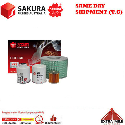 Sakura 4WD Filter Kit For TOYOTA LANDCRUISER HZJBOR lHZ cyl6 4.2L Diesel 1990-98