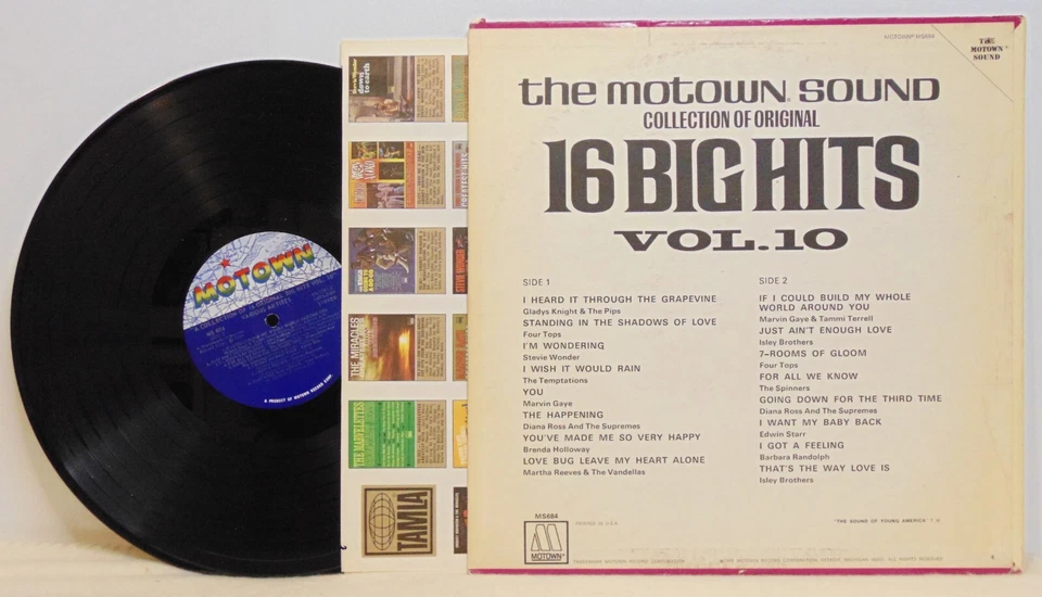 The Motown Sound - 16 Big Hits Vol. 10 - 1969 Motown MS684 R&B/Soul Vinyl LP VG+ - Image 3 of 4