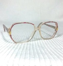 Vtg 90s Pink Stripe Frames Oversize Titmus Z87 USA Clear Optical Rx Retro 51/18