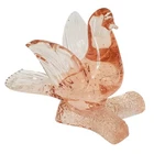 Vintage Hand Blown Clear Pink Murano Bullicante Art Glass Dove Bird Figurine 8''