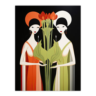 For The Love Of Veggies Nature Provides Two Vegan Ladies Wall Art Poster Print