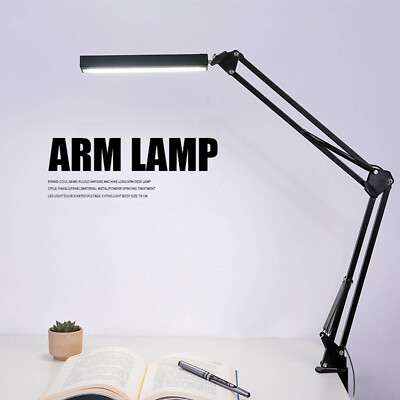 Adjustable Led Desk Lamp With Clamp Metal Swing Arm Dimmable Drafting Lamp Ebay
