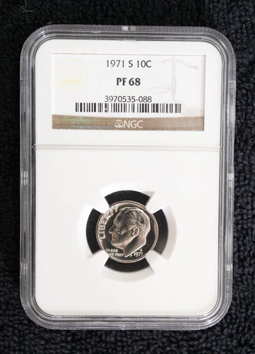 1971-S 10C NGC PF68 Roosevelt PROOF Dime San Francisco Mint