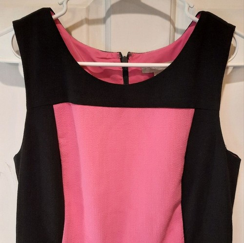 Banana Republic Womans Dress 6 Pink Black Sleeveless Shift Formal Colorblock - Picture 4 of 11