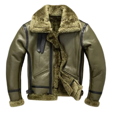 Men 100% Sheepskin Fur Windproof Warm Genuine Leather Large Size Thickened Coats