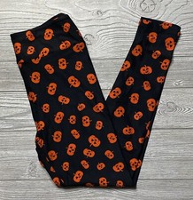 NEW LulaRoe OS Halloween Leggings Orange Pumpkins on Black Jack O  Lanterns