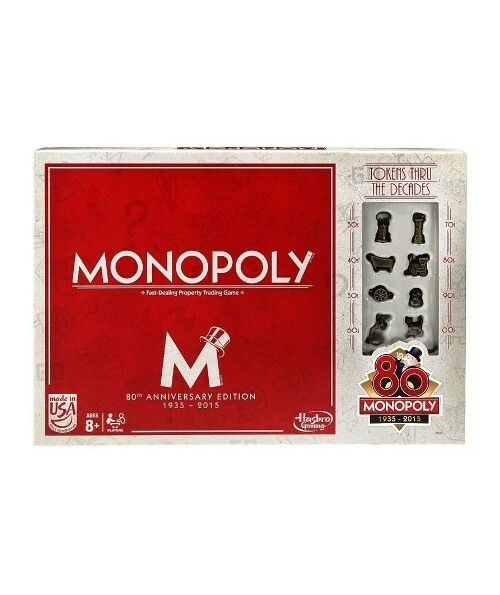 Hasbro - GIOCO DI SOCIETA' HASBRO B0622103 MONOPOLY 80th Edition 80° ANNIVERSARI