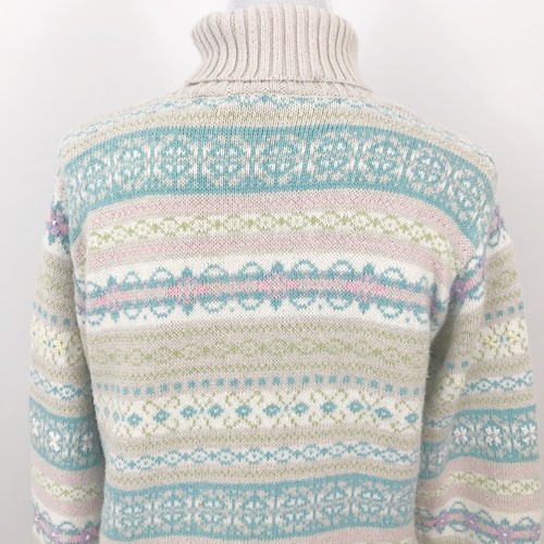 Suéter floral vintage Pastel Fairy Kei Kawaii tamaño cuello de tortuga pequeño Paul Harris - Imagen 7 de 11