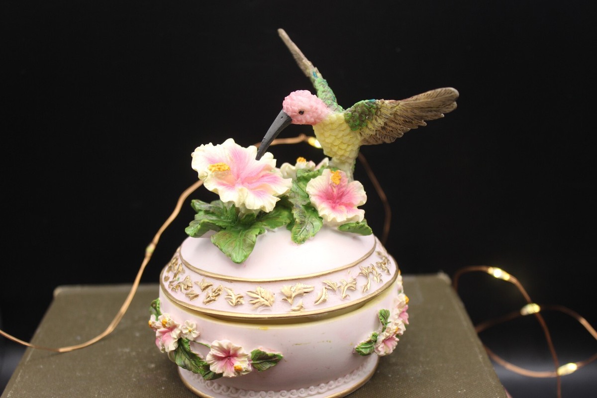 Hummingbird Music Trinket Box Plays 