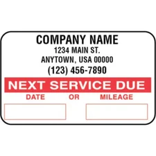 John Dow Industries SC-1000 Standard Service Reminder Sticker - Roll 1,000
