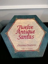 Vintage Christmas Ornaments Twelve Antique Santas Decoupage C&F Enterprises 1995