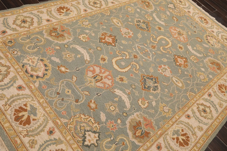 Alfombra tradicional de pizarra Nourison Nourmak de lana anudada a mano Oushak de 6'1"" x 9' Foto 4 de 4