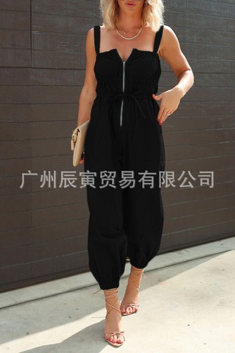 Occident Western Design Women Sleeveless Suspenders Jumpsuits Ankle Banded Pants - Picture 4 of 24