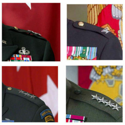 WW2 US Army 4 Star General Rank Badges Pin Set – Reproduction Officer Insignia