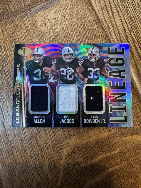 Lynn Bowden Marcus Allen Josh Jacobs L10 Illusions Lineage Jersey Raiders Patch
