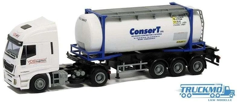 AWM 53758 - Iveco Stralis Euro 6 HiWay 'VDS' con container ConserT  HO 1:87 - Immagine 2 di 4