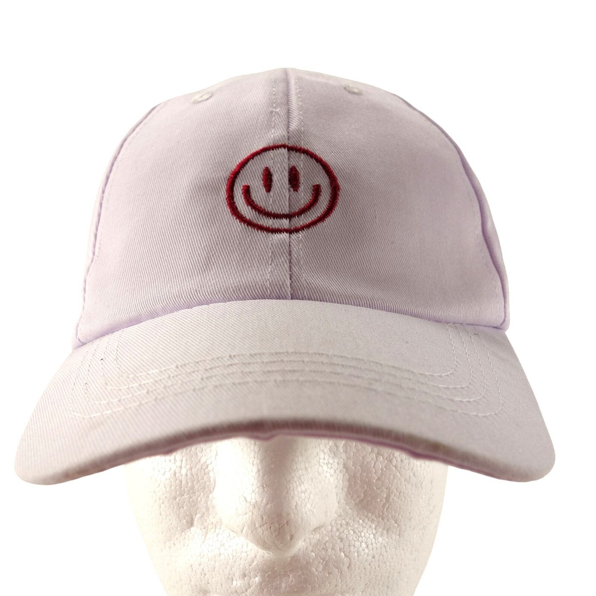 帽子 White face badge embroidered cap Embroidered Smiley Face White Strapback Baseball Hat Cap | eBay