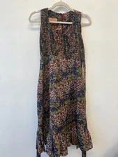Vtg 80s Leslie J Grunge Floral Maxi Adjustable Dress Small Cottagecore Whimsy