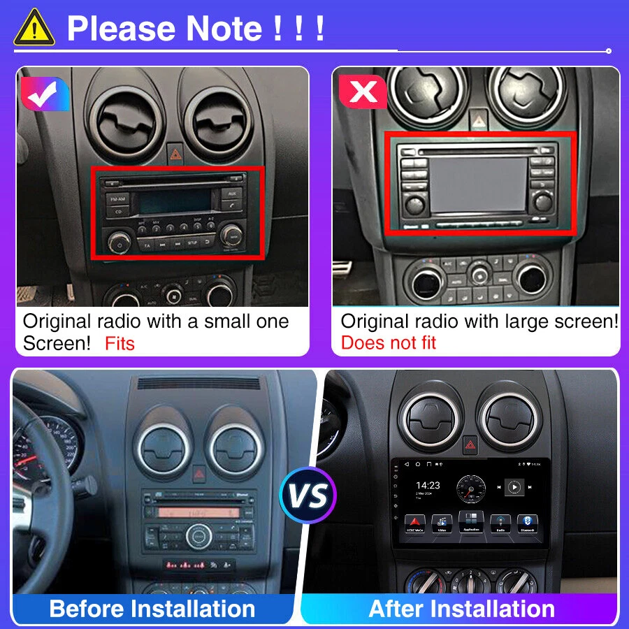 Radio estéreo para automóvil Nissan Rogue Apple Carplay Android 13 2008-2013 GPS navegación Foto 3 de 4