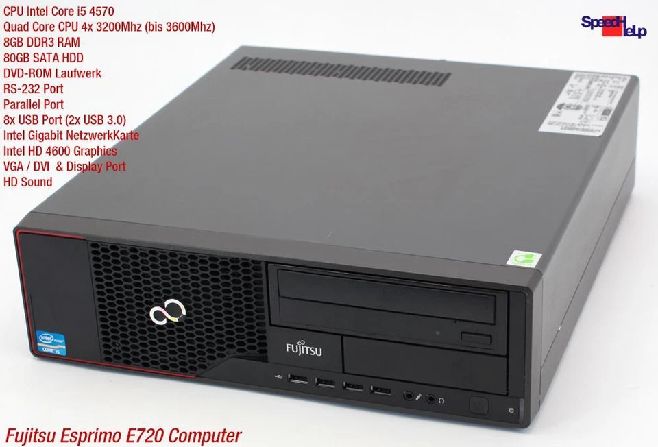 PC Ordenador Fujitsu Esprimo E720 D221 Intel Core i5 4570 8GB Paralelo Windows 7 - Imagen 2 de 4