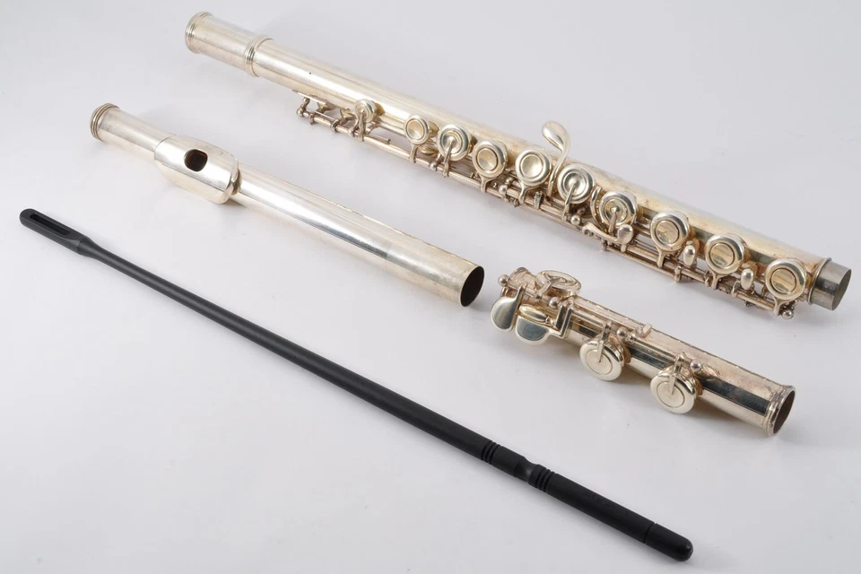 Flauta Yamaha YFL-514 plateada con estuche rígido hecha en Japón usada de Japón #024272 Foto 4 de 4