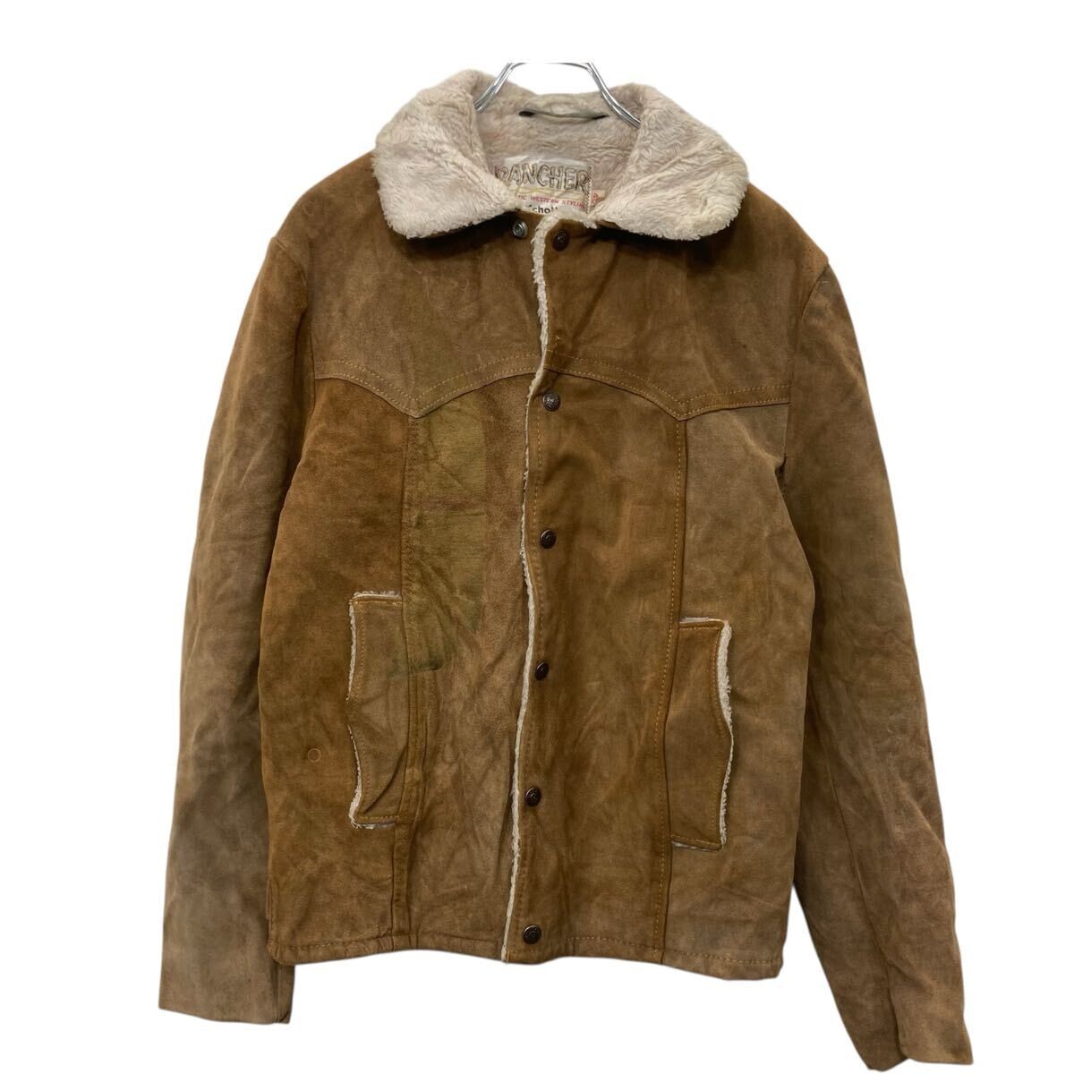 Schott Suede Leather Jacket Size 40 RANCHER 70's Boa Jacket Brown