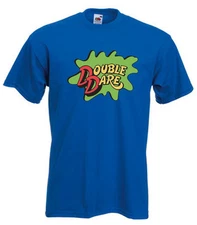 BLUE Double Dare Logo Nickelodeon Costume T-shirt  S-5XL