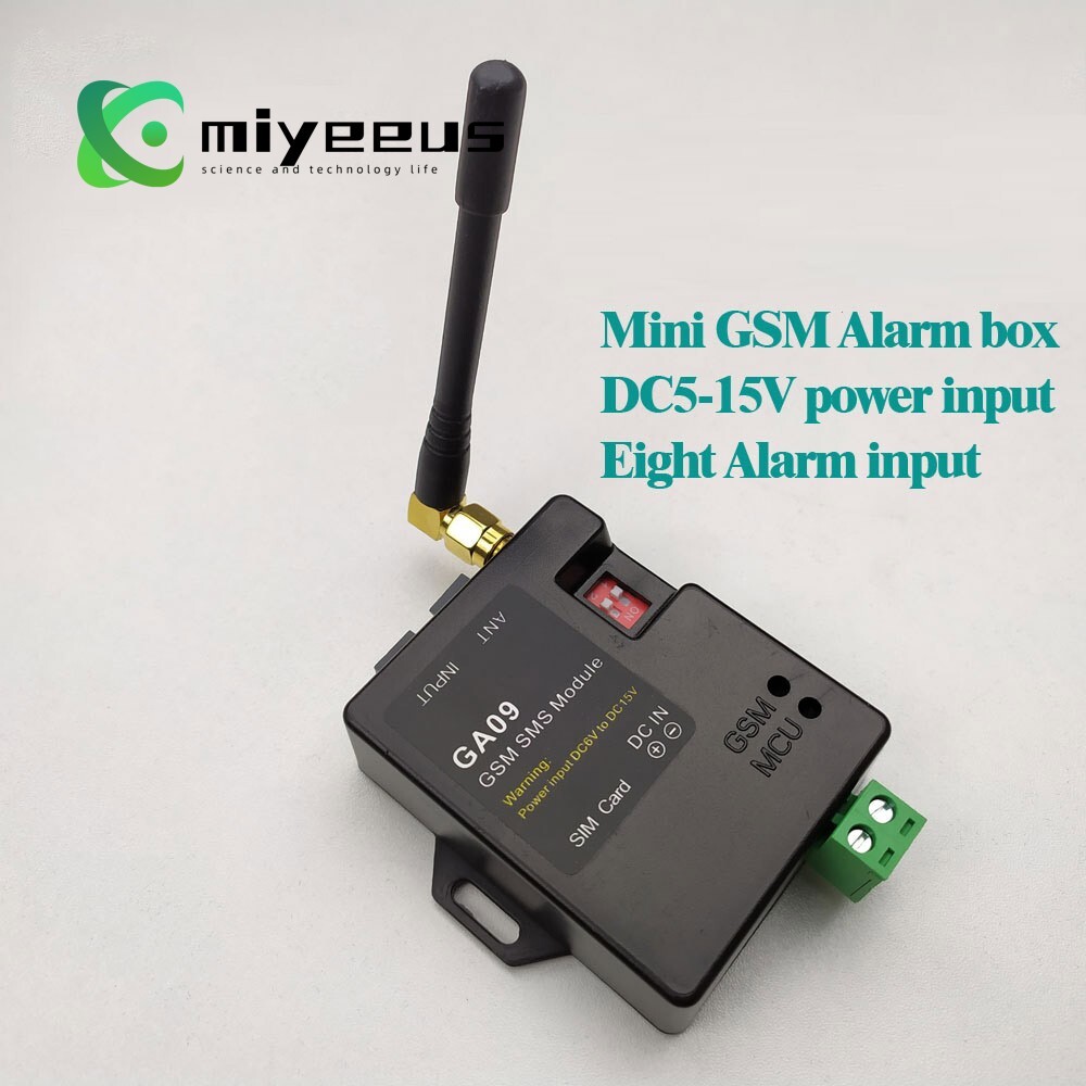 2019 GA09 GSM SMS Alarm System Wireless Module 8 Alarm Input for Home ...
