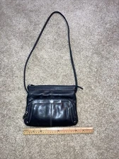 ILI Black Leather Shoulder Bag Purse Mint