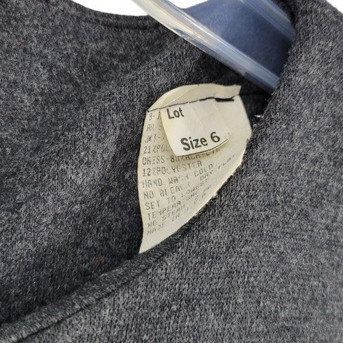 Women’s Vintage dress bodycon gray Dress Size 6 unbranded - Picture 2 of 3