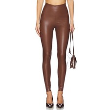 Commando Faux Leather Leggings Brown High Rise Skinny Stretch Womens Size M