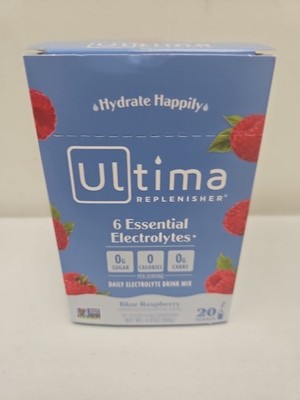 2/27 Ultima Replenisher Hydrating Electrolyte Blue Raspberry 20 Count Box (B4)