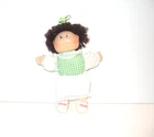 Cabbage Patch Doll Kids Pin-Ups Mini Doll 5" H, 1983 Green/White Gingham Dress