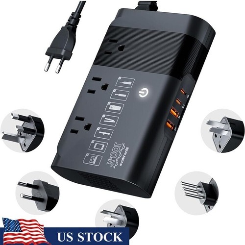 Purewave Adapter Plug 220V to 110V Voltage Converter Pure Sine Wave Travel Adapter 500W 7 ...