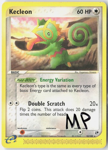 Kecleon 18/100 Rare Sandstorm Pokemon Moderately Played