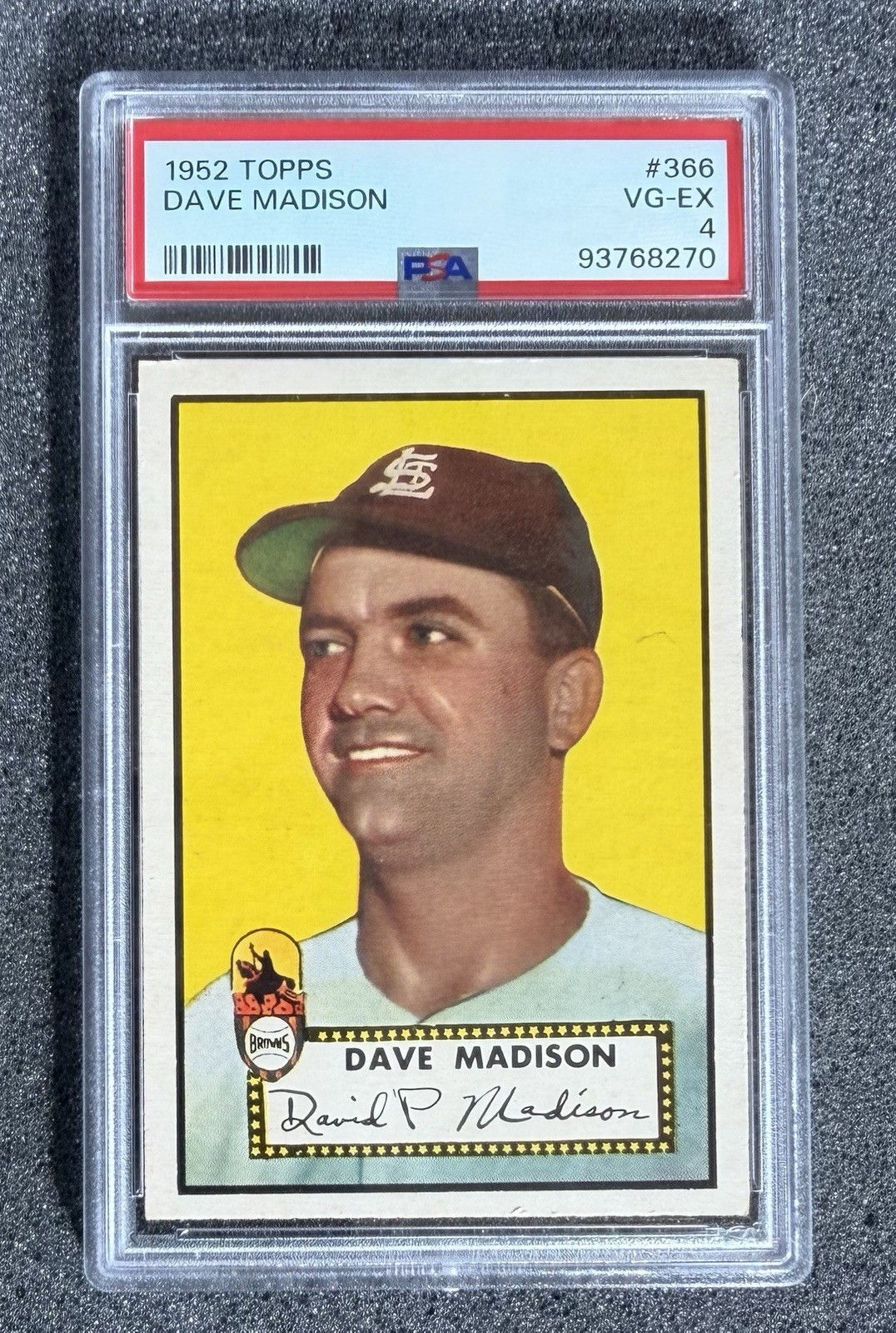1952 Topps - #366 Dave Madison - PSA 4 (Great Color)