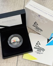 2022 UK Royal Mint Birmingham Commonwealth Games 50p Coloured Silver Proof Coin