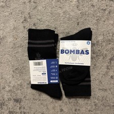 Bombas Socks Calf Crew S Black 2 Pairs Lot Honeycomb Arch Support Antimicrobial