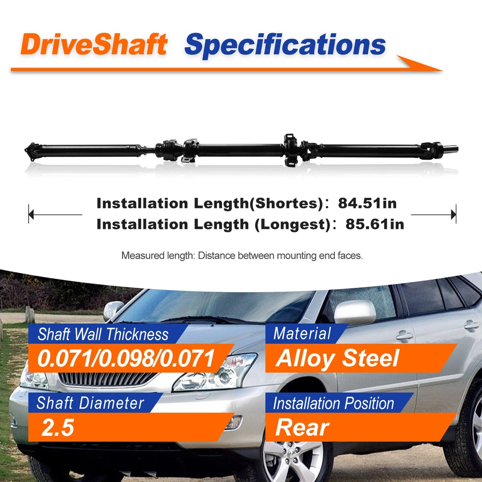3710048010 Rear Driveshaft Prop Shaft Assembly for Lexus RX300 3.0 AWD 1999-2003 Foto 2 de 4
