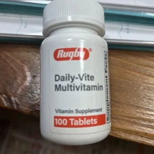 3 Pack Rugby Daily-Vite Multivitamins Tablets, 100 Ct